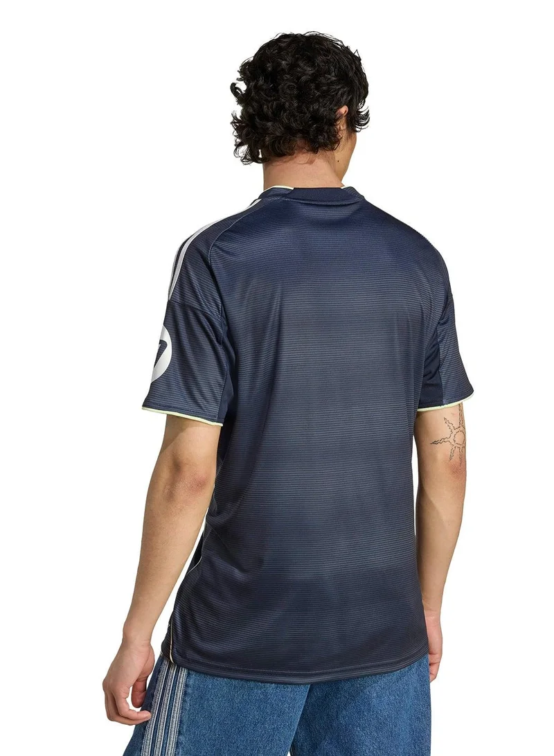 اديداس قميص أزرق رجالي بأكمام قصيرة